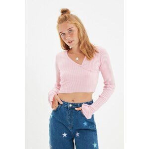 Trendyol Pink Crop Knitwear Sweater