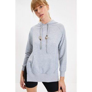 Trendyol Gray Oversize Hoodie Sports Sweatshirt
