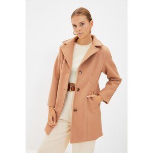 Trendyol Mink Buttoned Wool Cachet Coat