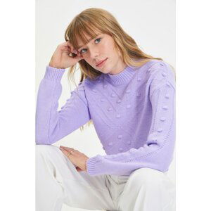 Trendyol Lilac High Collar Knitwear Sweater