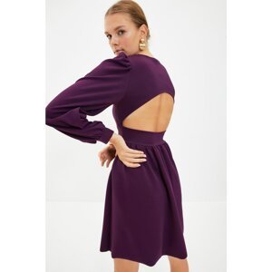 Trendyol Purple Backless Knitted Dress
