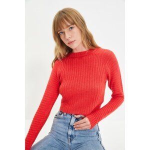 Trendyol Red Knitted Detailed Knitwear Sweater