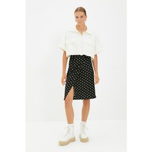 Trendyol Black Polka Dot Knitted Skirt