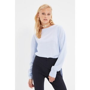 Trendyol Light Blue Slit Detailed Knitwear Sweater
