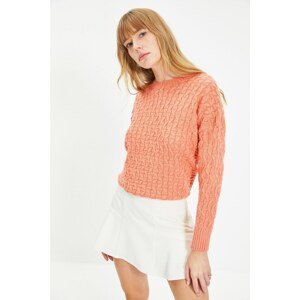 Trendyol Salmon Knitted Detailed Knitwear Sweater