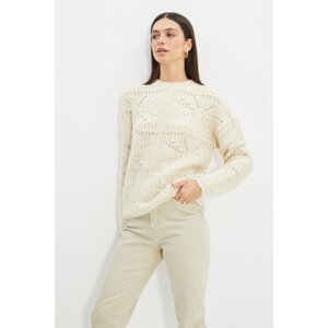 Trendyol Ecru Openwork Knitted Detailed Knitwear Sweater