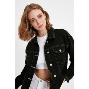 Trendyol Black Stitch Detail Denim Jacket