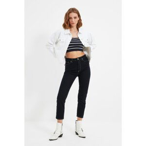 Trendyol Navy Blue Stitching Detailed High Waist Mom Jeans