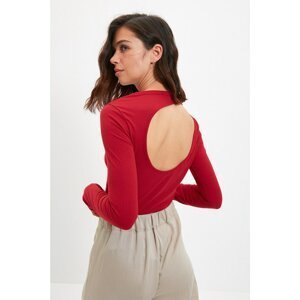 Trendyol Claret Red Cut Out Detailed Knitted Blouse