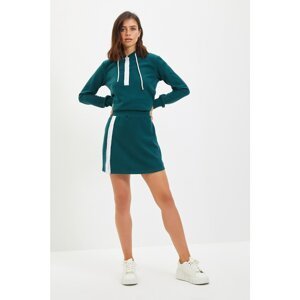 Trendyol Green Knitted Skirt With Emerald Stripe Buttons