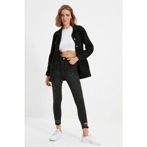 Trendyol Black Ripped High Waist Skinny Jeans