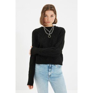 Trendyol Black Knitted Detailed Knitwear Sweater