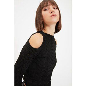 Trendyol Black Cut Out Detailed Knitwear Sweater