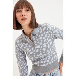 Trendyol Gray Jacquard Knitwear Sweater