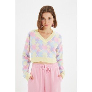 Trendyol Yellow Jacquard Knitwear Sweater