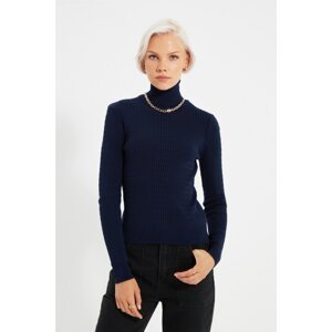Trendyol Navy Blue Turtleneck Knitwear Sweater
