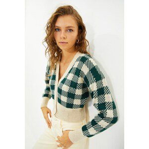 Trendyol Stone Crop Jacquard Knitwear Cardigan