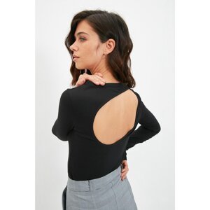 Trendyol Black Cut Out Detailed Knitted Blouse