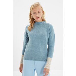 Trendyol Blue Sleeve Detailed Knitwear Sweater