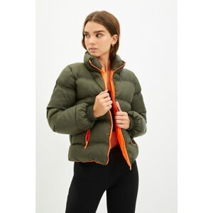 Trendyol Khaki Inflatable Stand Neon Zipper Detailed Inflatable Coat