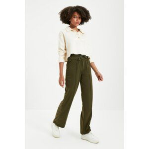 Trendyol Khaki High Waist Straight Fit Knitted Sweatpants