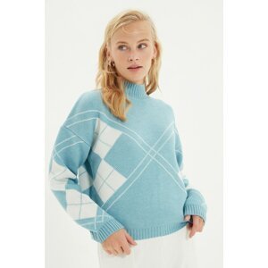 Trendyol Light Blue Jacquard Knitwear Sweater