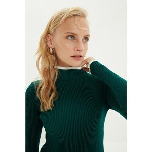 Trendyol Emerald Green Stand Up Collar Knitwear Sweater