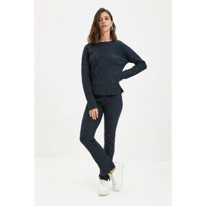 Trendyol Navy Blue Basic Jogger Knitted Knitted Trousers with Slit Look