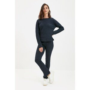 Trendyol Navy Blue Basic Jogger Knitted Knitted Trousers with Slit Look