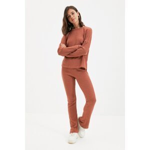 Trendyol Tile Basic Jogger Knitted Knitted Trousers with Slit Look