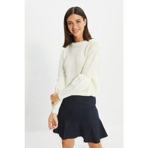 Trendyol Ecru Sleeve Detailed Knitwear Sweater