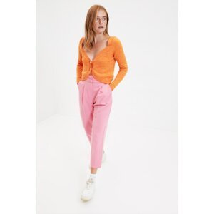 Trendyol Orange Crop Back Detailed Knitwear Cardigan