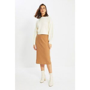 Trendyol Camel Knit Detailed Knitwear Skirt