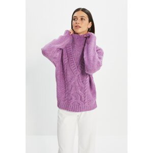 Trendyol Purple Turtleneck Knitwear Sweater