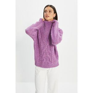 Trendyol Purple Turtleneck Knitwear Sweater