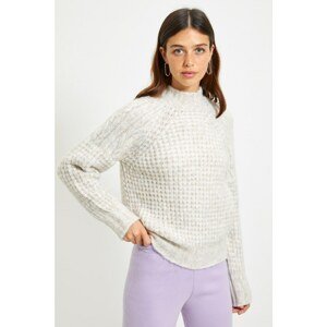 Trendyol Ecru Stand Up Collar Knitwear Sweater
