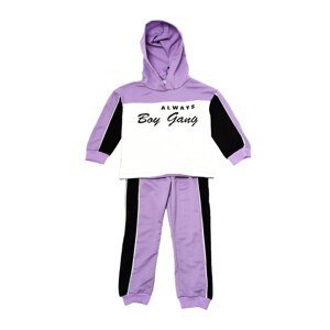 Trendyol Lilac Color Block Printed Hoodie Girl Knitted Bottom-Top Set