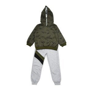 Trendyol Khaki Printed Boy Knitted Slim Tracksuit Set