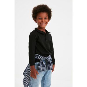 Trendyol Black Polo Neck Boy Knitted Slim Sweatshirt