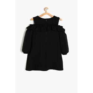 Koton Black Girl's Frill Detailed Dress