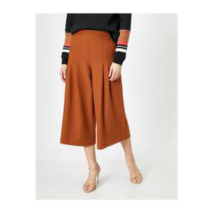 Koton Short Leg Pleated Flowy Trousers