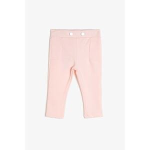 Koton Pink Baby Girl Button Detailed Tights