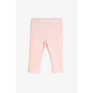 Koton Pink Baby Girl Button Detailed Tights