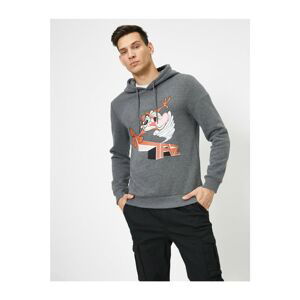 Koton Men's Gray Disney Licensed Printed Sweatshirt