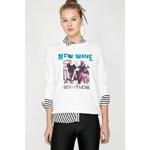 Koton Women's Ecru Printed Sweatshirt