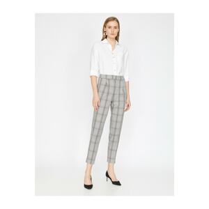 Koton Women's Blue/Grey Check Pants