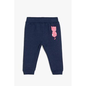 Koton Unisex Baby Navy Blue Printed Sweatpants