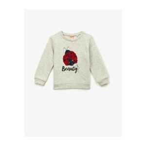 Koton Baby Girl Embroidered Long Sleeve Crew Neck Sweatshirt