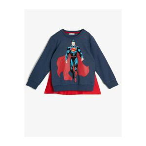 Koton Boys Navy Blue Superman Cloak Kids Sweatshirt