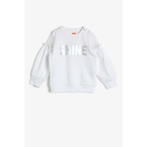 Koton Ecru Girl's Letter Printed Sweatshirt